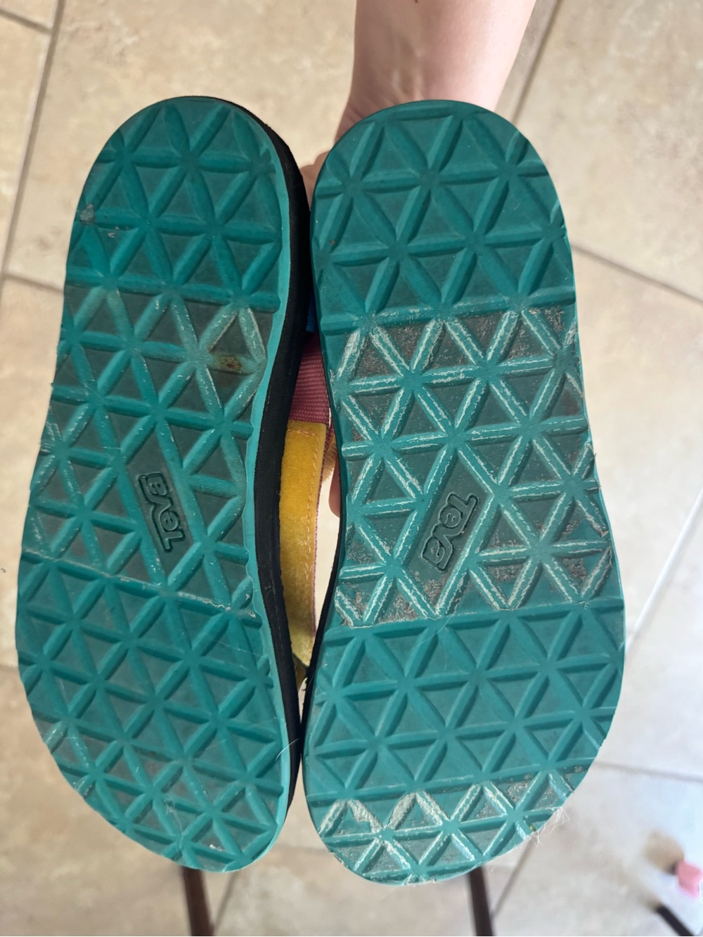 Teva Multicolor Strappy Sandals - Blue, Pink, Yellow, Orange, Teal - Picture 2 of 3